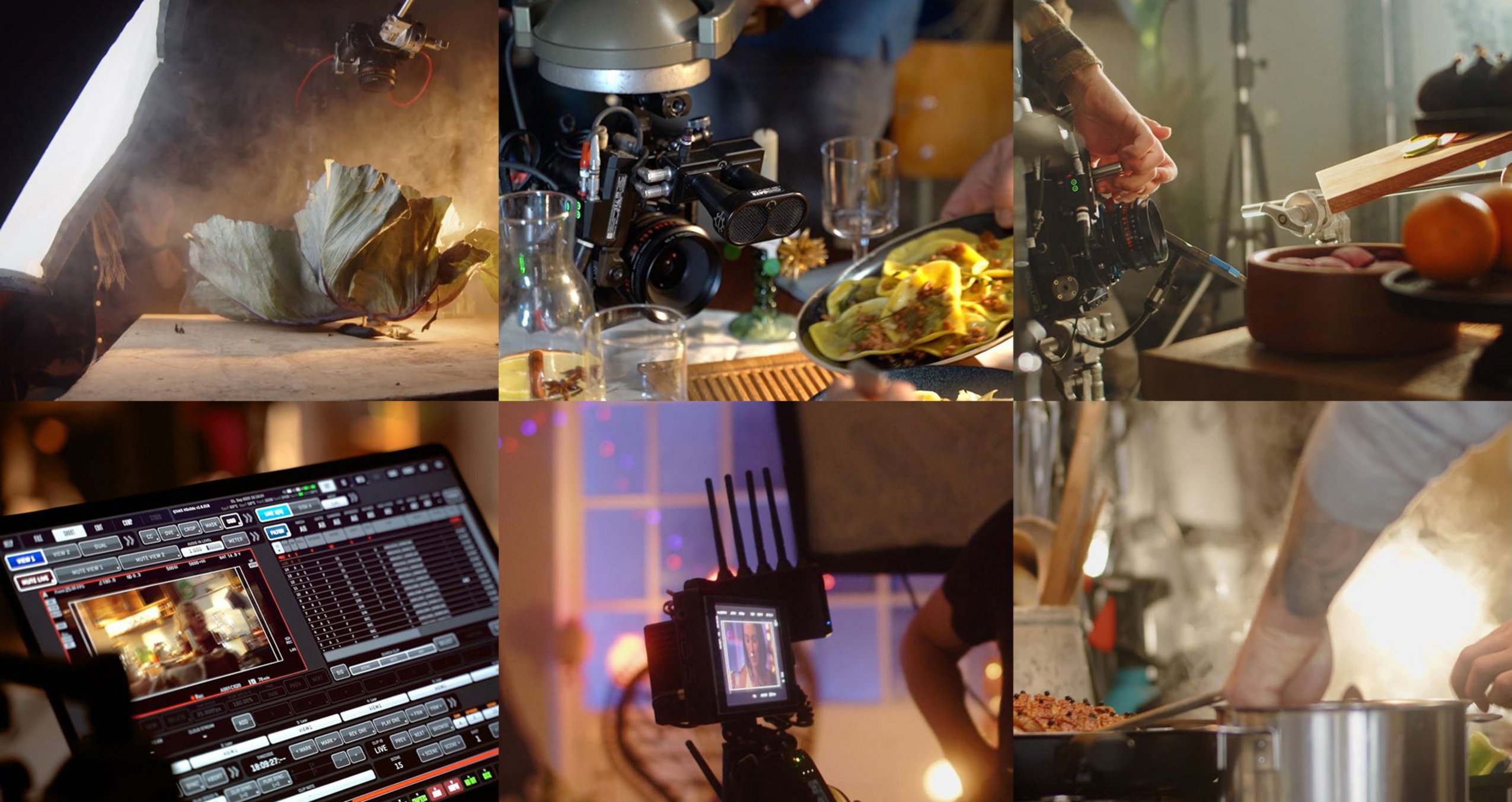 Ein Multipicture Behind the Scenes beim Filmdreh des Projektes.